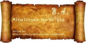 Mihalicska Aurélia névjegykártya